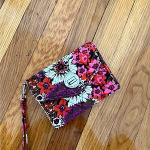 Vera Bradley Pink and Purple Floral Wristlet